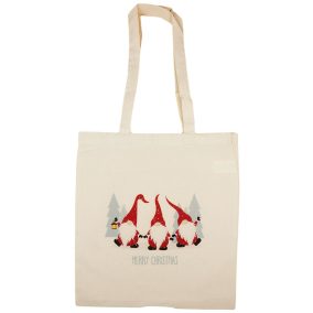 Karácsonyi manós hosszú fülű vászontáska