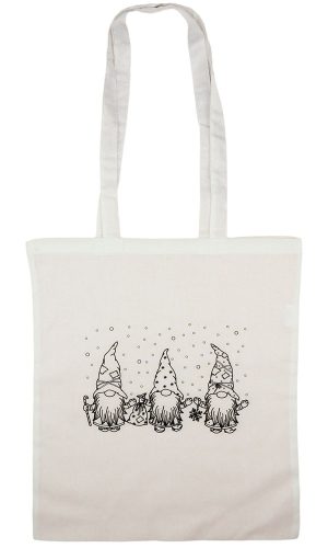 Karácsonyi színezhető manós vászontáska