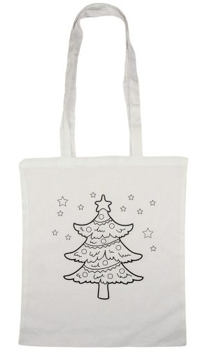 Karácsonyi színezhető karácsonyfás vászontáska