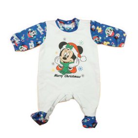   Belül bolyhos hosszú ujjú rugdalózó karácsonyi Mickey egér mintával