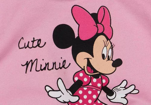 Két részes, belül bolyhos kislány szabadidő szett Minnie egér mintával rózsaszín és mályva színben
