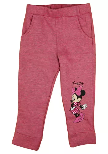 Két részes, belül bolyhos kislány szabadidő szett Minnie egér mintával rózsaszín és mályva színben