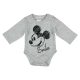 Hosszú ujjú baba body Mickey egér mintával szürke színben