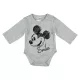 Hosszú ujjú baba body Mickey egér mintával szürke színben