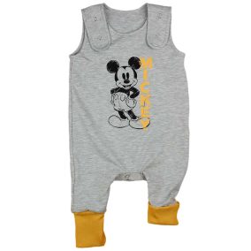 Ujjatlan kisfiú baba rugdalózó Mickey egér mintával 2:1 méret szürke színben