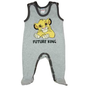 Ujjatlan baba kisfiú rugdalózó Oroszlánkirály mintával szürke színben