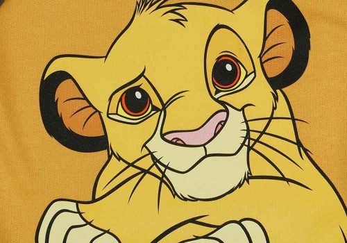 Ujjatlan baba kisfiú rugdalózó Oroszlánkirály mintával zöld színben