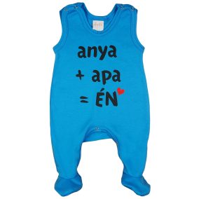 "anya+apa=Én" feliratos ujjatlan rugdalózó