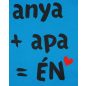 "anya+apa=Én" feliratos ujjatlan rugdalózó
