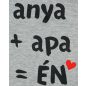 "anya+apa=ÉN" feliratos hosszú ujjú rugdalózó
