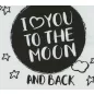   "I love you to the moon and back" feliratos rövid ujjú baba body fehér