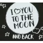   "I love you to the moon and back" feliratos rövid ujjú baba body fekete