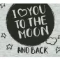   "I love you to the moon and back" feliratos rövid ujjú baba body szürke