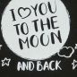   Hosszú ujjú baba rugdalózó " I love to the moon and back" felirattal