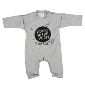   Hosszú ujjú baba rugdalózó " I love to the moon and back" felirattal