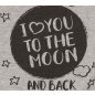   Hosszú ujjú baba rugdalózó " I love to the moon and back" felirattal