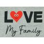   "Love my family" feliratos hosszú ujjú rugdalózó