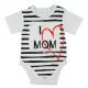 "I LOVE MY MOM" feliratos rövid ujjú baba body fehér