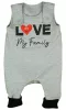 "Love my family" feliratos ujjatlan rugdalózó 2:1 méret