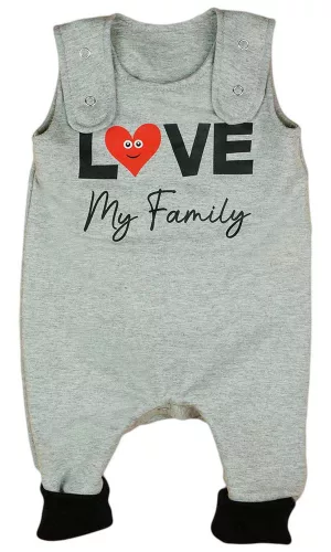 "Love my family" feliratos ujjatlan rugdalózó 2:1 méret