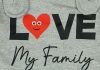"Love my family" feliratos ujjatlan rugdalózó 2:1 méret