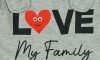 "Love my family" feliratos ujjatlan rugdalózó 2:1 méret