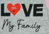 "Love my family" feliratos rövid ujjú baba body rózsa