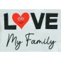   "Love my family" feliratos rövid ujjú baba body fehér