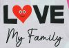"Love my family" feliratos rövid ujjú baba body pink
