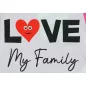   "Love my family" feliratos rövid ujjú baba body pink