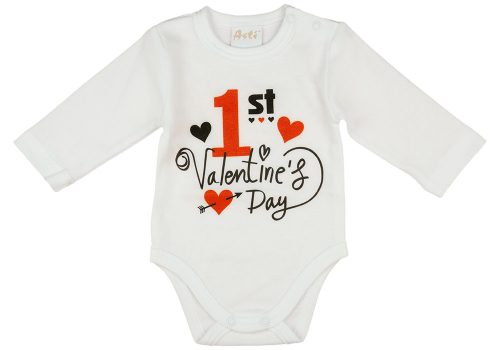 "1st Valentine's day" feliratos valentin napi baba body fehér