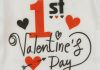 "1st Valentine's day" feliratos valentin napi baba body fehér