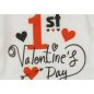 "1st Valentine's day" feliratos valentin napi baba body fehér