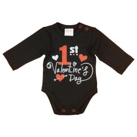   "1st Valentine's day" feliratos valentin napi baba body fekete