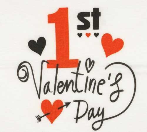 "1st Valentine's Day" feliratos valentin napi gyerek póló