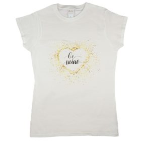 Arany szív valentin napi női póló