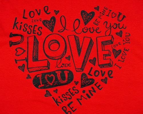 "Love" feliratos valentin napi női póló