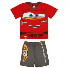 Disney Cars fiús nyári kétrészes szett piros és grafit színben