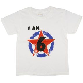   Egyedi Csillagos szülinapos fiú póló választható számmal