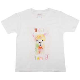   Lámás egyedi szülinapos lányka póló választható számmal