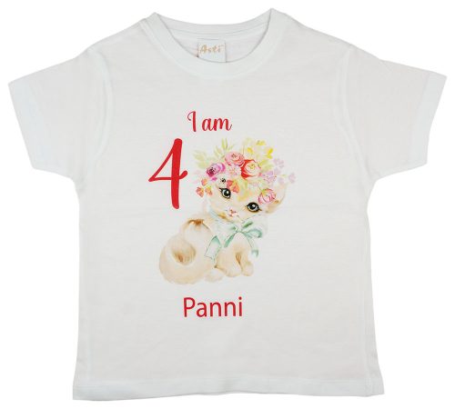 Cicás egyedi szülinapos lányka póló választható számmal és névvel