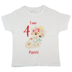   Cicás egyedi szülinapos lányka póló választható számmal és névvel