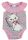Ujjatlan kislány baba body fodros nyakkal Marie cicával rózsaszín színben