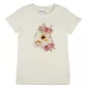 Rövid ujjú lány póló nyuszis mintával natúr színben