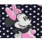 3 részes kislány kantáros baba nadrág szett Minnie mintával sötétkék színben fehér pöttyel