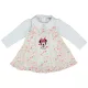 Fodros kantáros kislány ruha body-val Minnie mintával virágos fehér színben