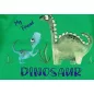 Hosszú ujjú kisfiú baba body dinoszaurusz mintával zöld színben