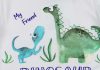 3 részes kisfiú baba szett dinós mintával fehér színben
