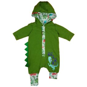 dinós kapucnis hosszú ujjú overál