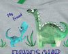 2 részes kisfiú szabadidő szett dinós mintával szürke és zöld színben